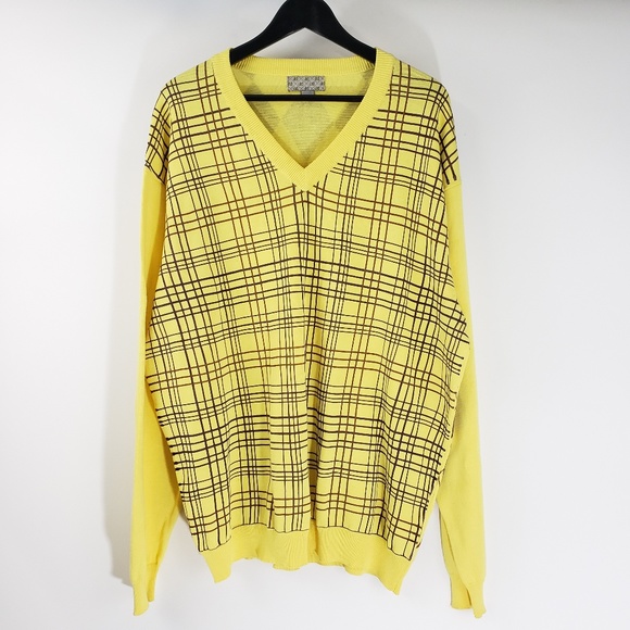 Jed Other - Jed Pullover Argyle V-neck Sweater, Size 2X